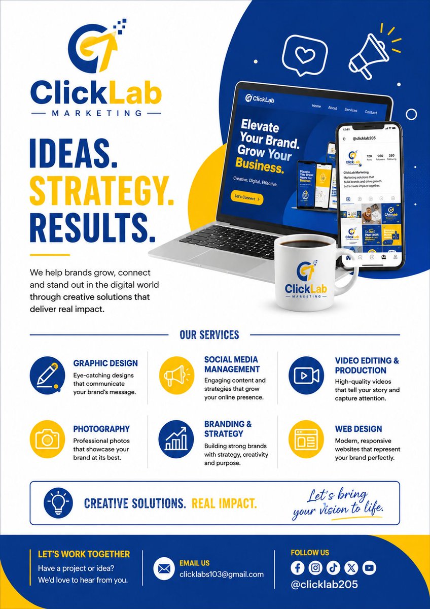 clicklabs205's tweet photo. At ClickLab, we turn ideas into eye-catching designs, engaging content, and powerful digital experiences that help your business stand out.
Let's create something your audience won't forget.
📧 clicklabs103@gmail.com
📱 @clicklab205 
#ClickLab #CreativeDesign #DigitalMarketing https://t.co/ayTYH4hhl0