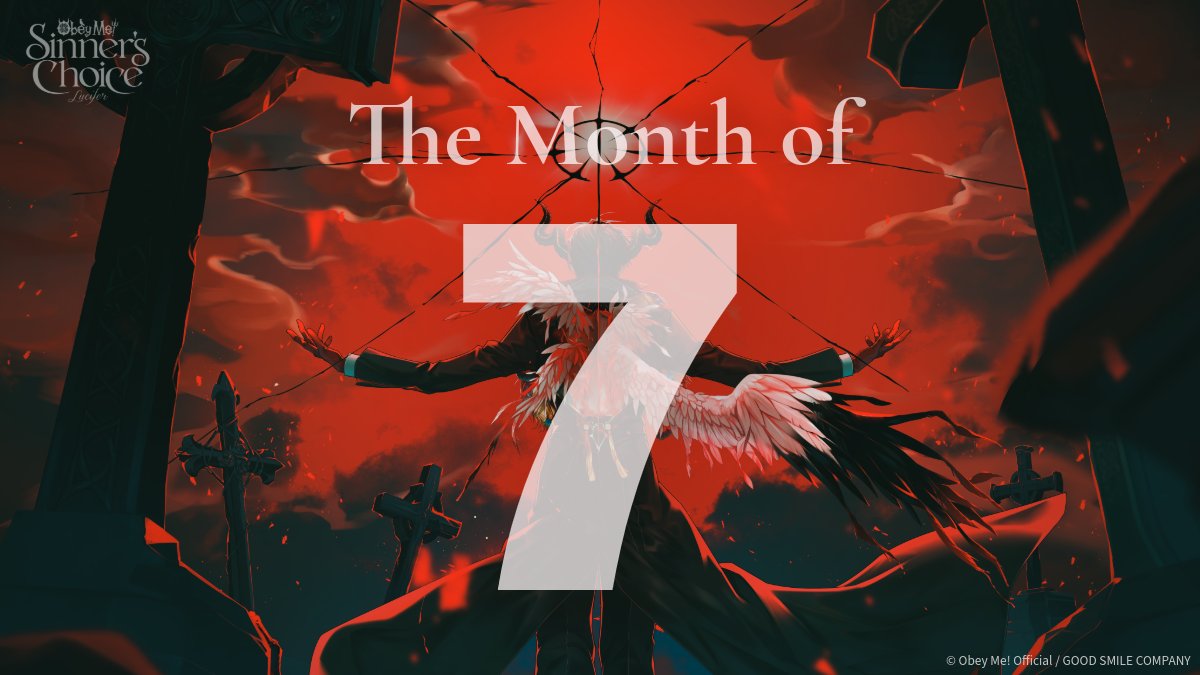 ObeyMeSC_EN's tweet photo. 😈The Month of 7 — Day 0 🖤

We'll be spending the whole 7th month of the Obey Me! series' 7th year celebrating our anniversary! ✨
Stay tuned for special posts and the latest info on Obey Me! Sinner's Choice: Lucifer! 🎁

We'll be starting tomorrow!
Come with us as we delve into this story of sin, punishment, and the ultimate choice.

▼Wishlist on Steam here!
https://t.co/aZOciFWCsO

#TheMonthOf7
#ObeyMeSC
#ObeyMe