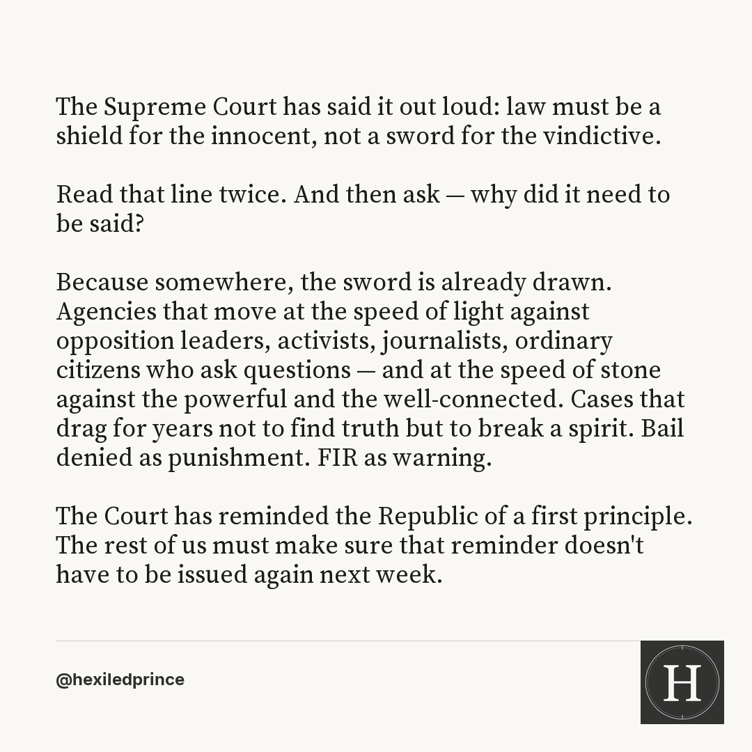 hexiledprince's tweet photo. The court is right. But the fact this had to be said means someone in power is already using the law as a weapon. We know who. We've seen it. https://t.co/Qfj4lVtUKl