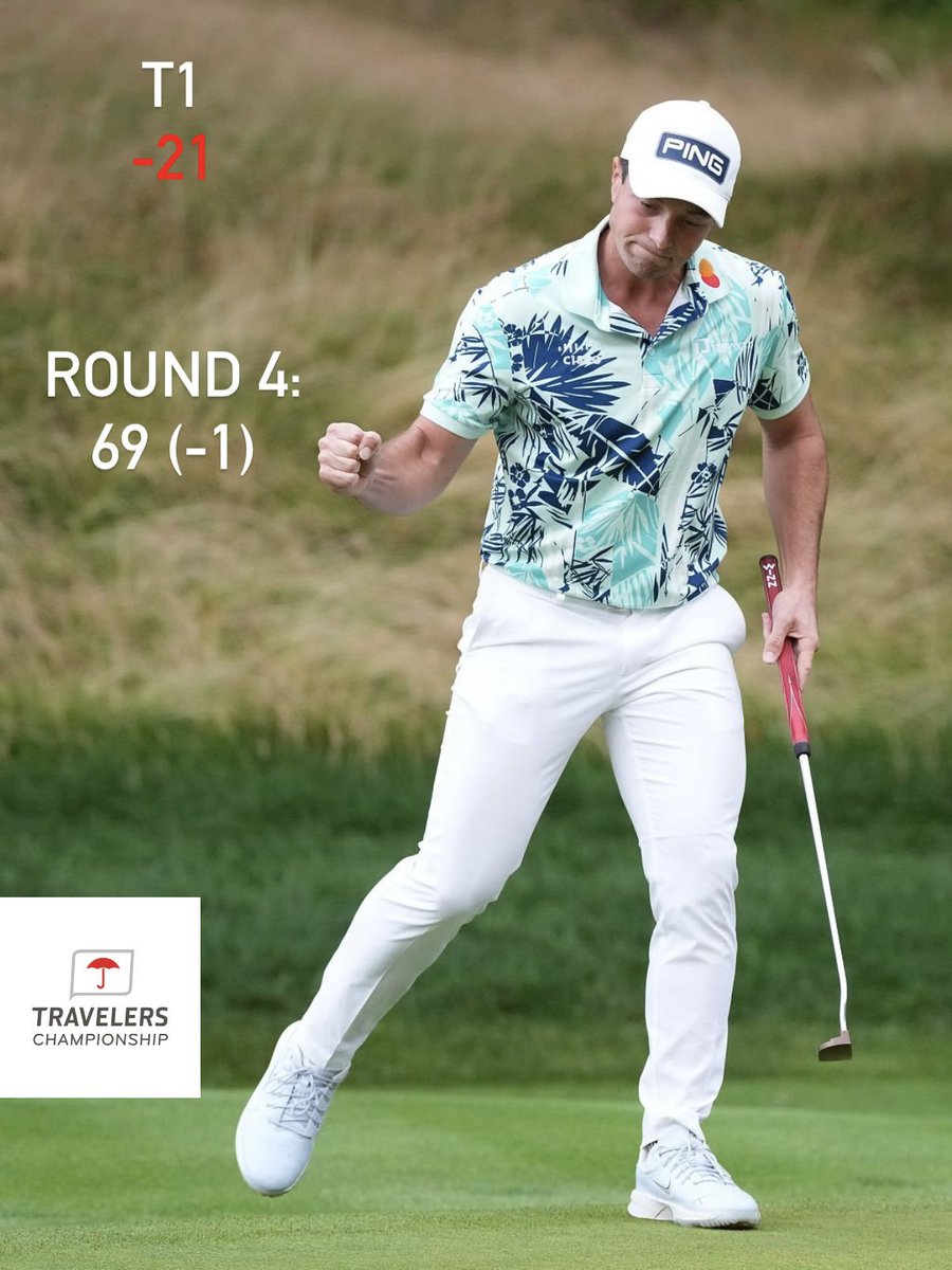 hovland_tracker's tweet photo. Viktor ties the lead at -21 after three straight birdies on the back-9 and will settle it in a Monday morning sudden-death playoff! #viktorhovland #golf #pgatour #pinggolf #jlindeberggolf https://t.co/Ge6XBy2PXB