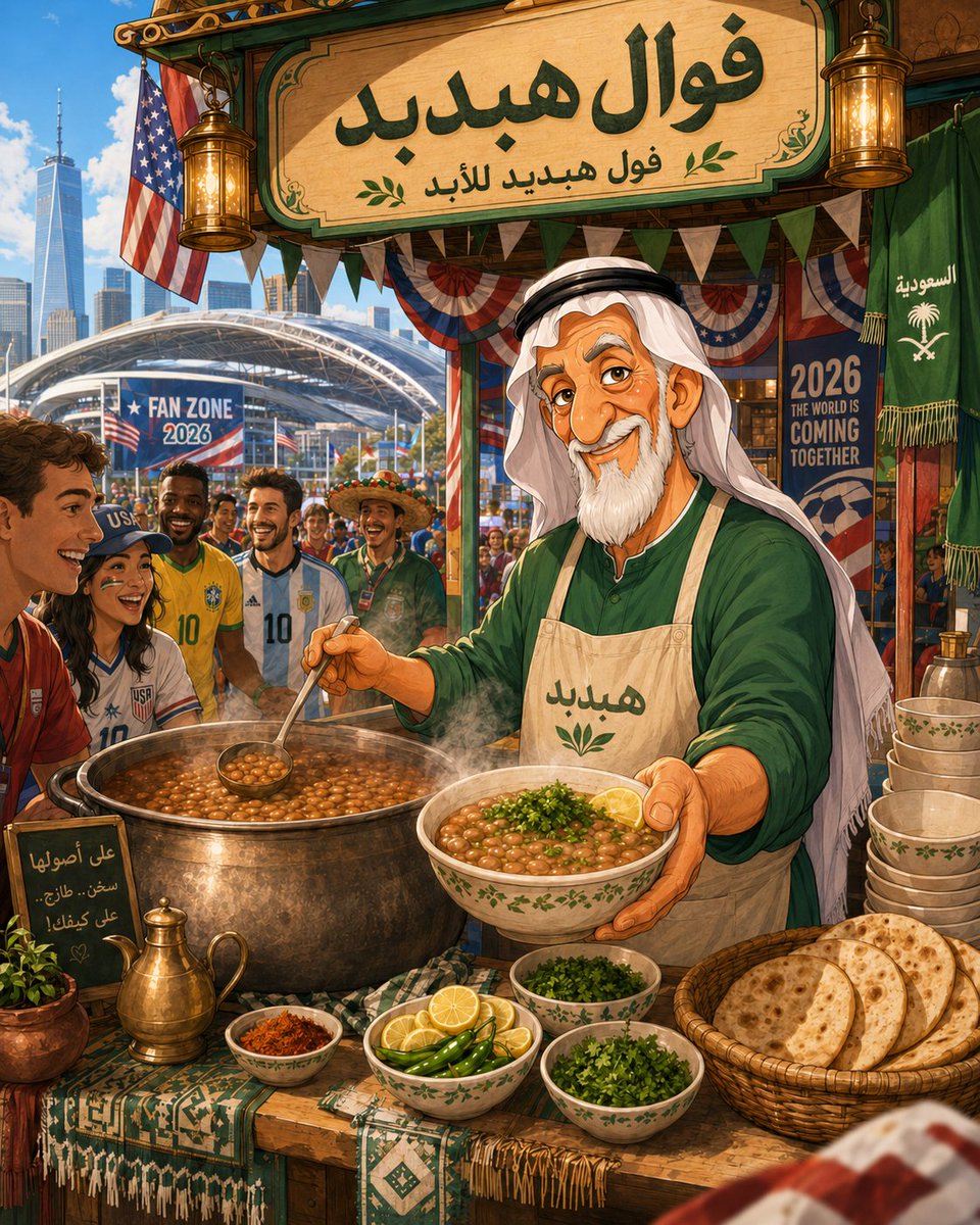 Ahbbid's tweet photo. @fahdalruqi ممكن تكلم "سامي" 
يتوسط لجدي عند رئيس الفيفا السيد : جياني إنفانتينو
 جدي حلمه وأمنيته أن يبيع فول في كأس العالم في أمريكا... "طالبك طلبة"
#استقالة_المسحل 
#اتحاد_القدم_السعودي 
#المنتخب_السعودي https://t.co/yOGzsiiRT3