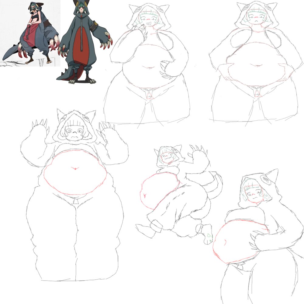 Asslex4's tweet photo. some guita doodles foooor my goooood friend @nofaceonlymask !! 
... she ate too much!! and want more >:3

#vore #postvore https://t.co/OgV02kHmJZ