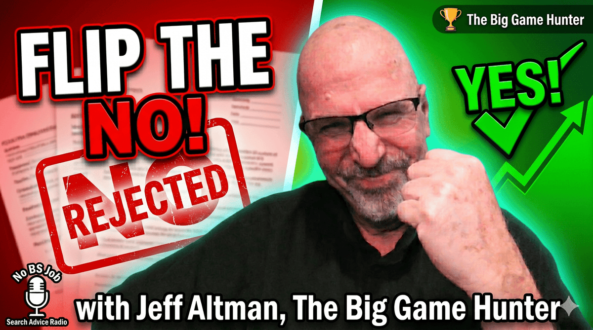 TheBigGameHuntr's tweet photo. This episode breaks down how to stop thinking you're defeated & start operating like a professional scout. https://t.co/eeBYx4WogK #jobsearchtv #rejection #rejected #turneddown #asktheexpert #asktheexperts #jeffaltman #careertransitioncoaching #jobsearchcoaching #resilience https://t.co/zenS5HBUAE