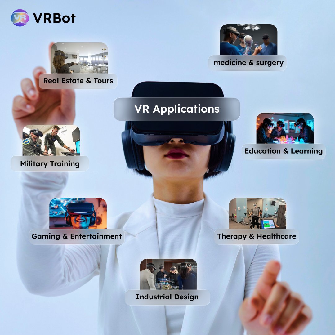 MetaBot_Apps's tweet photo. ✨ VR is no longer the future — it’s happening now.

🏡 Real Estate | 🏥 Healthcare | 📚 Education | 🏭 Industry | 🎮 Gaming

Explore endless possibilities with VRBot.

#VRBot #VirtualReality #VR #VRTechnology #VRApplications #FutureTech #innovation https://t.co/9Qc2KUbOFX