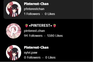 pinterestspark's tweet photo. reminder, pinterest-chan doesn't use tiktok so don't think these are hers. https://t.co/FtHJfBt1TE