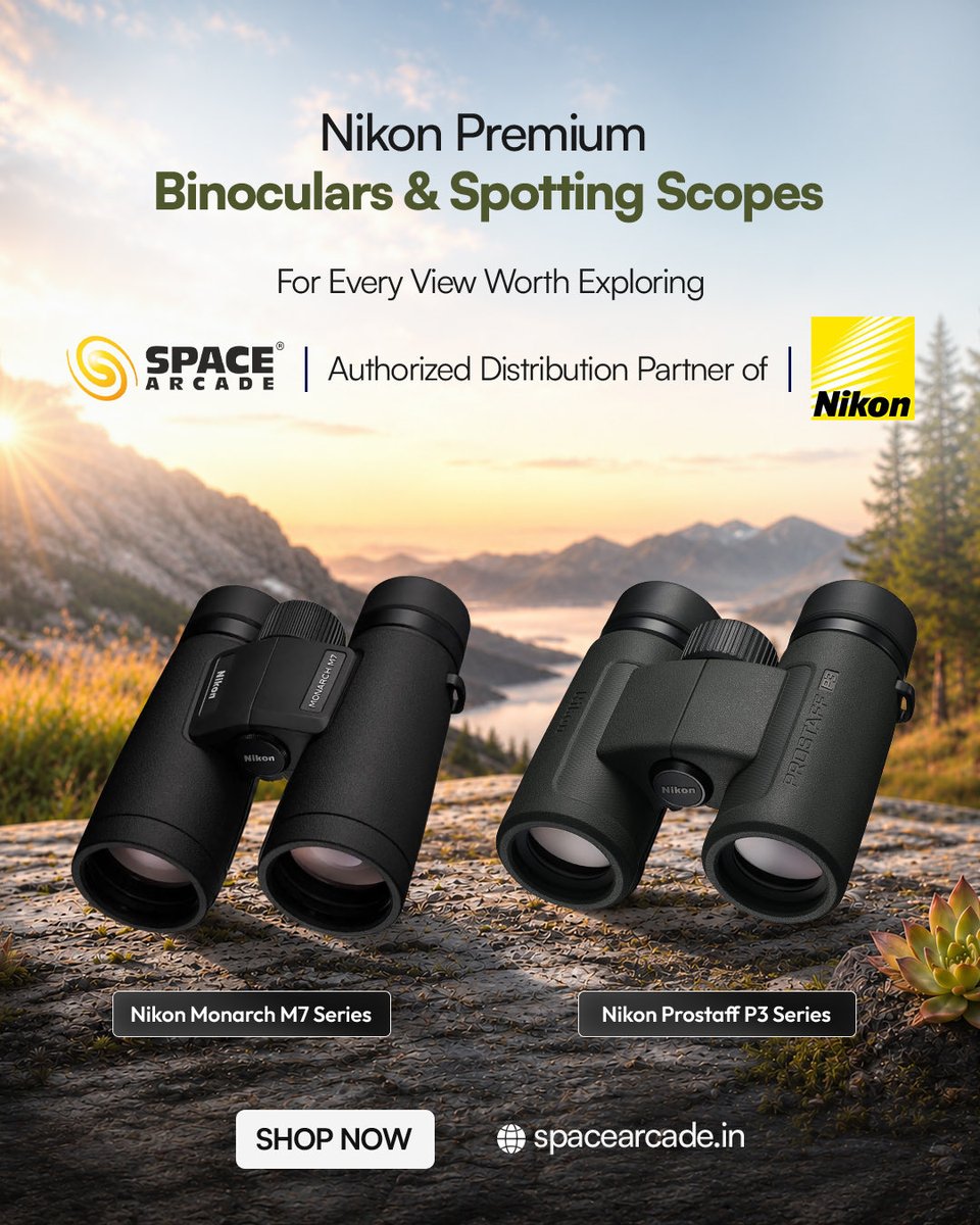 spacearcadeind's tweet photo. See the world with sharper clarity. 🔭✨

From birdwatching to stargazing, Nikon Premium Binoculars &amp; Spotting Scopes bring every distant detail closer with precision and performance. https://t.co/UJ1Dftl0vp