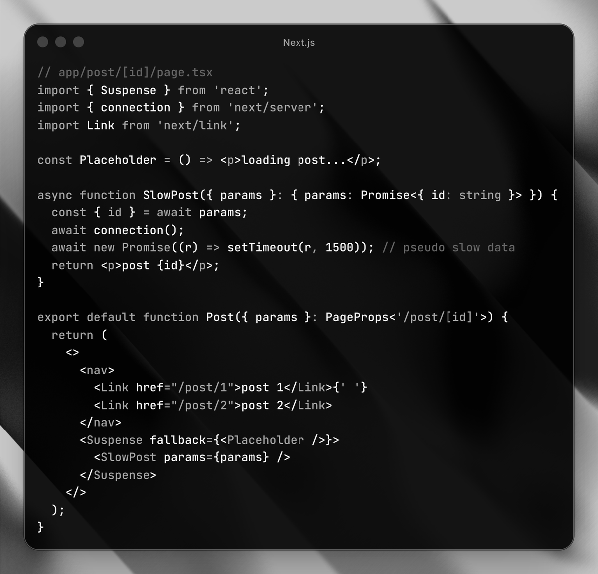 dai_shi's tweet photo. Inspired by Next.js's Instant Navigations, Waku now does it partially too.
Click between /post/1 and /post/2. Shell and placeholder stay instant, the body streams after the fetch.
Next: automatic, one file. Waku: opt-in, two files, since it doesn't want to rely on a compiler. https://t.co/GuDPkT5QzB
