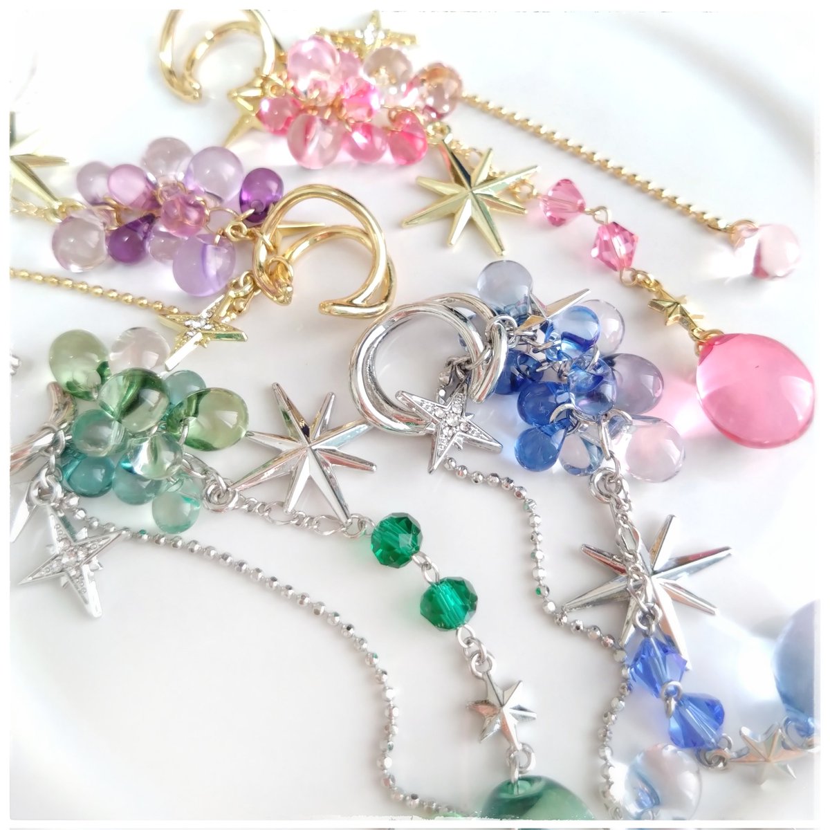 takaneyuki2019's tweet photo. 星祭のイヤーカフ✮*｡ﾟ
昨年夏のキャラメルミュージアムにてご好評頂いたこちら︎🌟今回も今回も一部パーツ変更して出品します。
(☔続きで📸出来てない…)
#ハンドメイドアクセサリー
#TLを沢山の星で埋め尽くす https://t.co/7AUErcrLe2