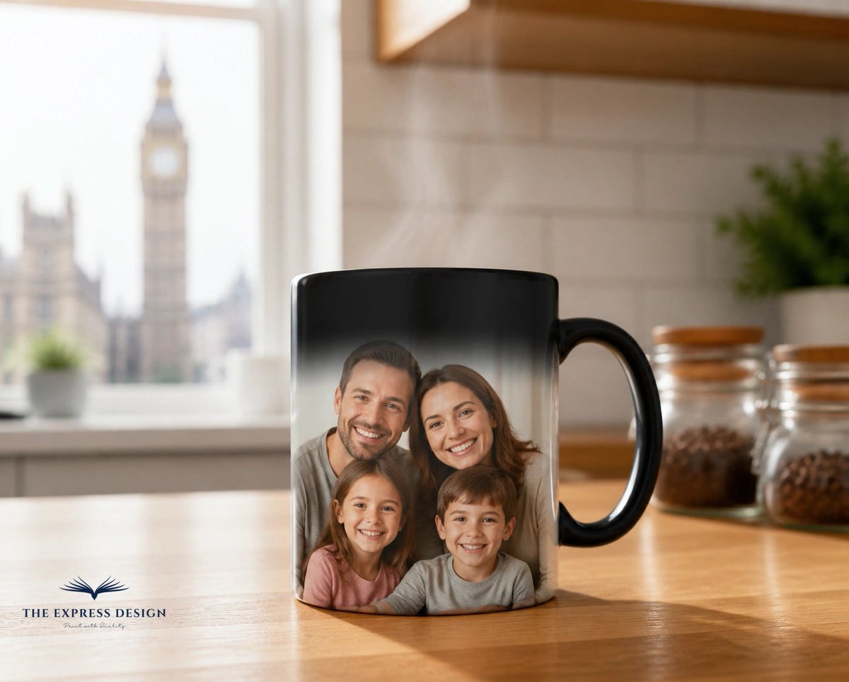 TheXpressdesign's tweet photo. Make your morning coffee a little more magical! ✨ Our heat-reveal Magic Mugs are London-made and ship FREE in the UK. Watch your favourite photos appear! ☕️

Shop now: https://t.co/GU1U7eiBoR

#MagicMug #CustomGifts https://t.co/SI4NUwGZEr