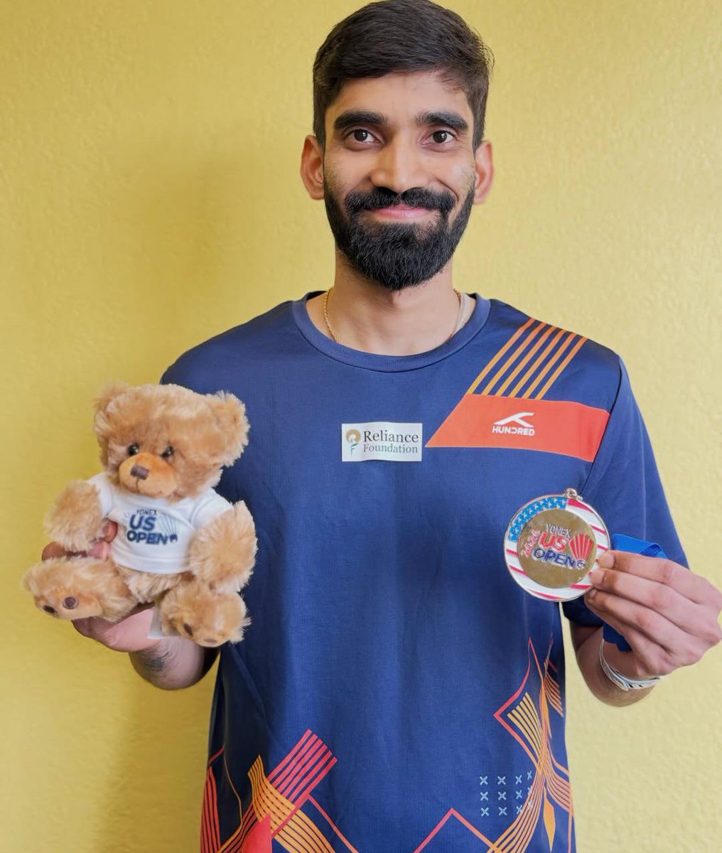 India_AllSports's tweet photo. Srikanth finishes Runners-up at US Open (Super 300). 

Loses to WR 46 Su Li Yang 15-21, 21-16, 9-21 in Final. 

#USOpen2026