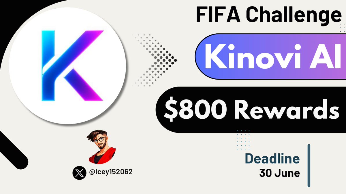 Icey152062's tweet photo. $800 FIFA Challenge from @kinovi_ai 

1st : $500
2nd : $200
3rd : $100

- Create an AI ad related to FIFA 
- Show the things as realistic as possible

📅 Ends on 30th June

All details and links in bio ⏫ https://t.co/ScHU2Lc2OA