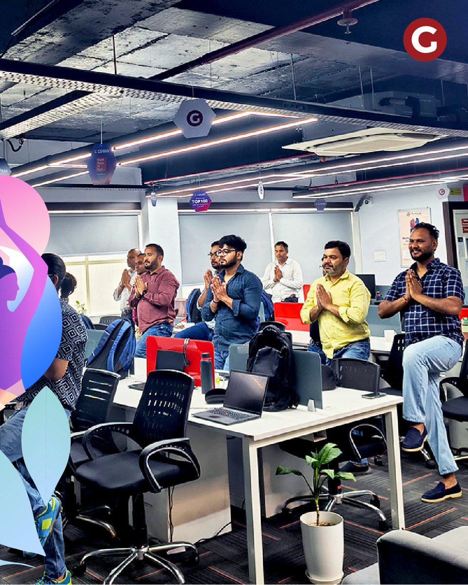 gspanntech's tweet photo. Just 5 mindful minutes can make a difference. 🧘‍♀️
This #InternationalYogaDay, #GSPANNians embraced movement, mindfulness, and wellness to recharge, refocus, and thrive, one mindful break at a time.
 
#LifeAtGSPANN #LetsCoCreate https://t.co/zGTM3GteTV