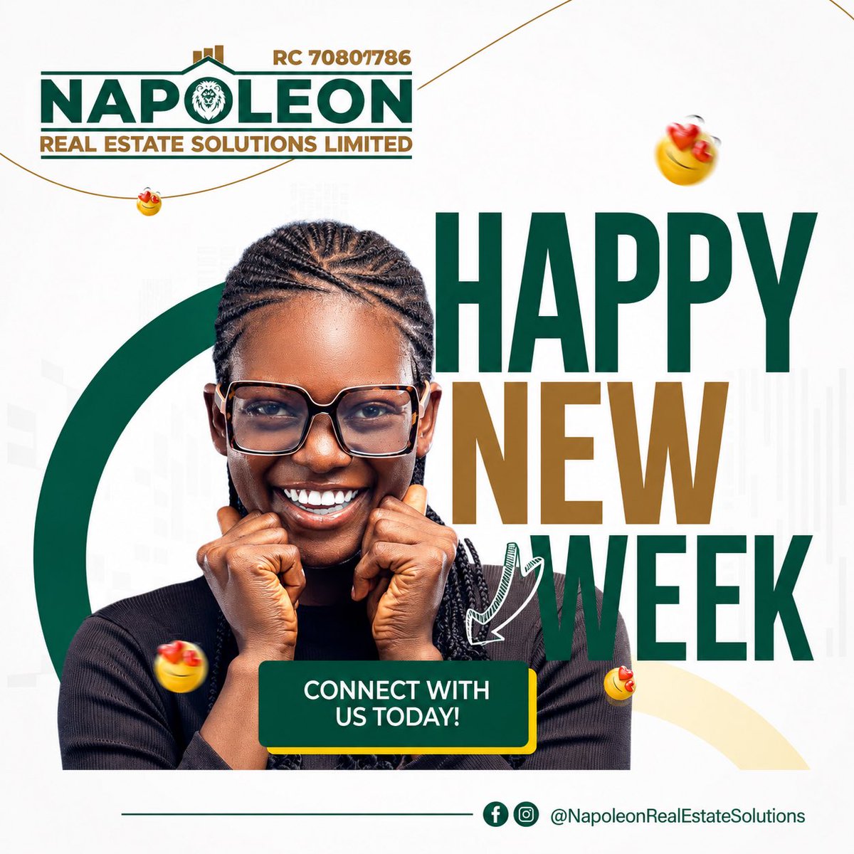 napoleonestate's tweet photo. A new week brings fresh opportunities &amp; new possibilities. May this week be filled with progress, success and wise investment decisions.

From all of us at Napoleon Real Estate Solutions Limited, we wish you a productive &amp; prosperous week ahead.

Invest Today… Secure Tomorrow! https://t.co/1wjQizGumv
