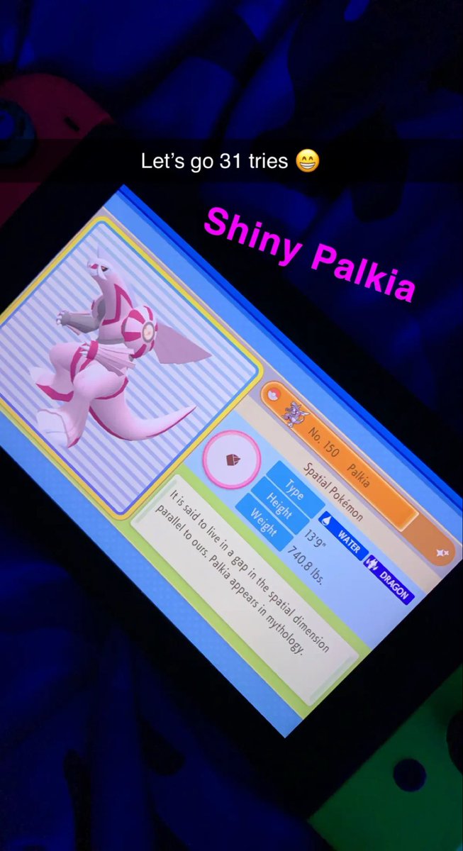 R3d_squid's tweet photo. Here’s the Shiny Palkia i mentioned, kinda crazy that they were my first shiny legendary✨ https://t.co/u9pT0rA7Gv