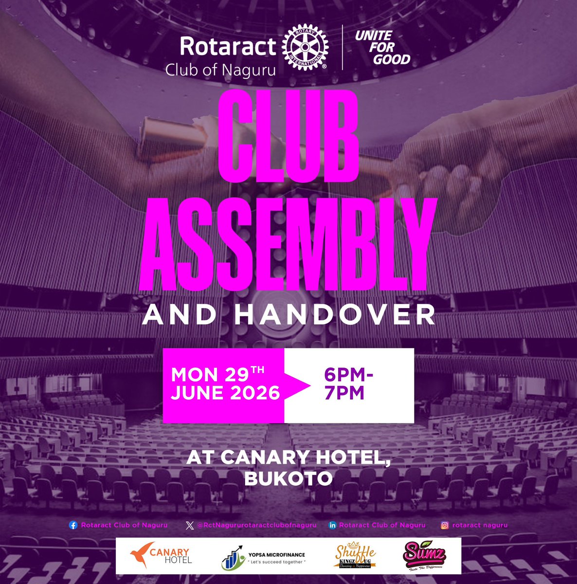 RctNaguru's tweet photo. Join us today for our final fellowship of the Rotary Year as we plan for the next Rotary Year 2026-2027. #Rotary #WhyjoinRotaract #MusalabaV https://t.co/Jyfr7qQaGq