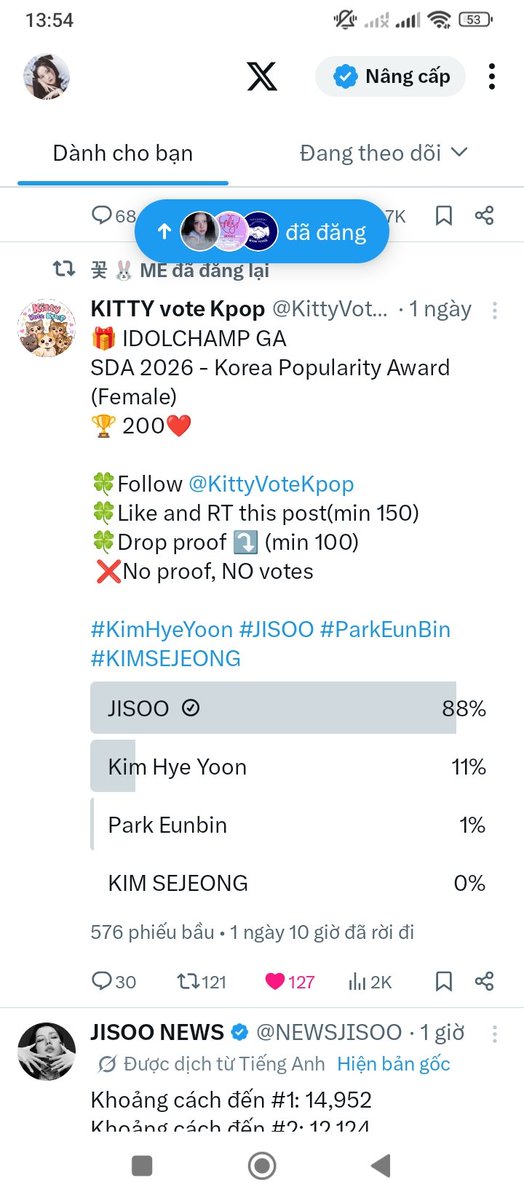 NgcLinhTrn6's tweet photo. @KittyVoteKpop https://t.co/ZXE6MOHhot