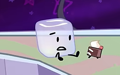 fourclockx's tweet photo. icy looking at cake like "wow this is the guy clock is still really hung up on...?" https://t.co/l46izF75p4