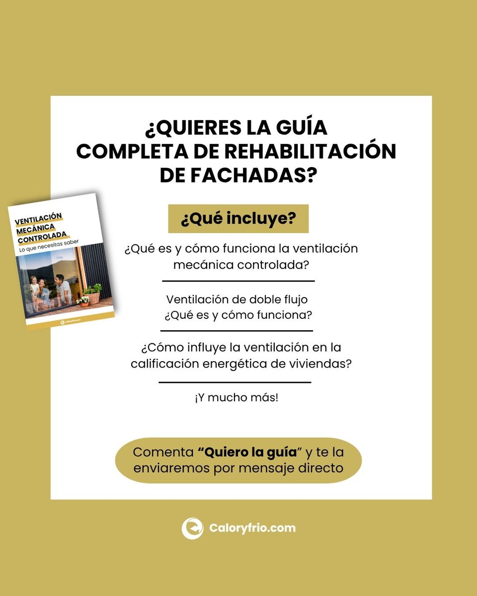 caloryfrio_web's tweet photo. 🌬️ El aire interior puede estar hasta 5 veces más contaminado que el exterior.

Nuestra guía gratuita sobre Ventilación Mecánica Controlada explica tipos, normativa CTE, errores en obra y ahorro con recuperador de calor.

📘 Descárgala 👇

https://t.co/qaxwq7Omfz

Con TECNA https://t.co/L2Lx4kOyUg