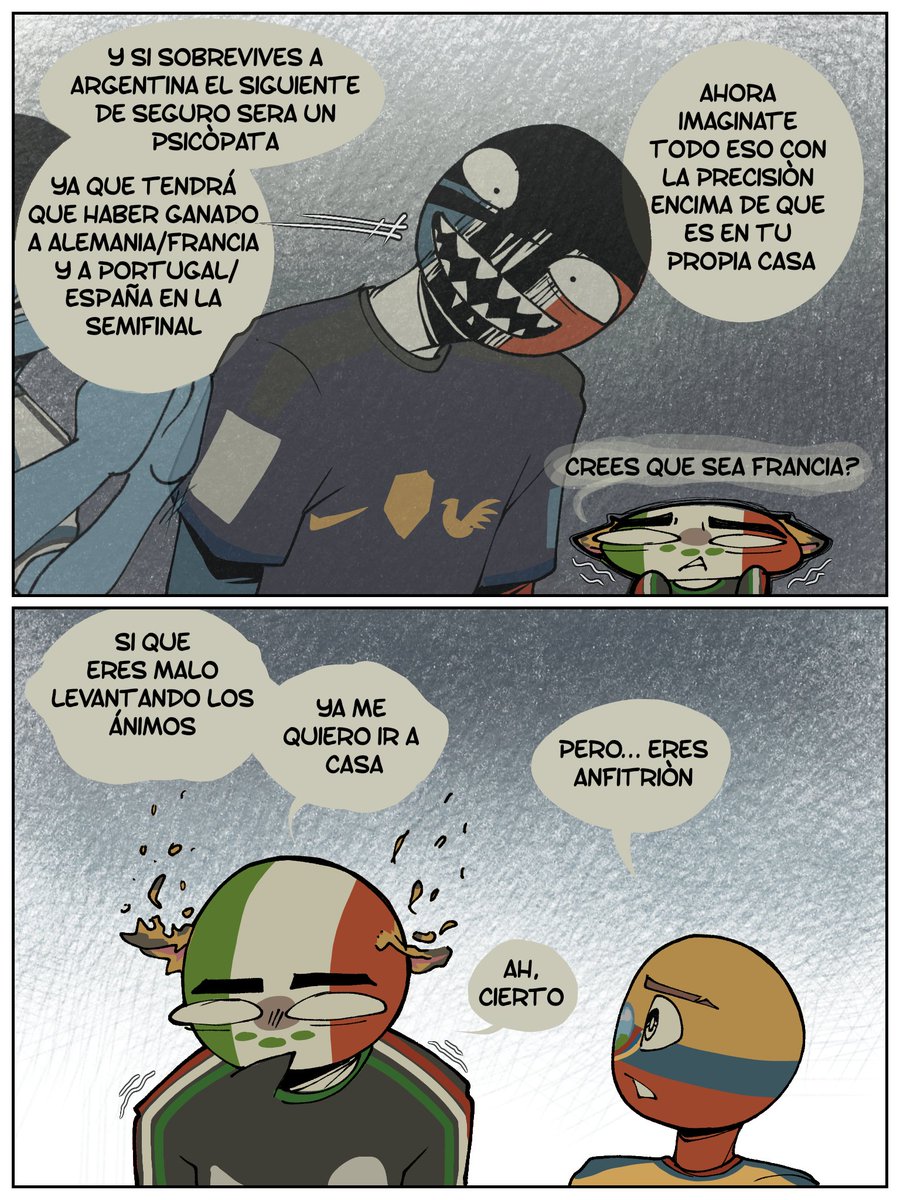 torakasshu's tweet photo. Hablando con #ecuador    para quitarse los nervios... Fallo con éxito, ahora es miedo. #countryhumans #mundialdefútbol2026  (resubido, se me olvidó el escudo de Ecuador) https://t.co/xvbTjVUDQx