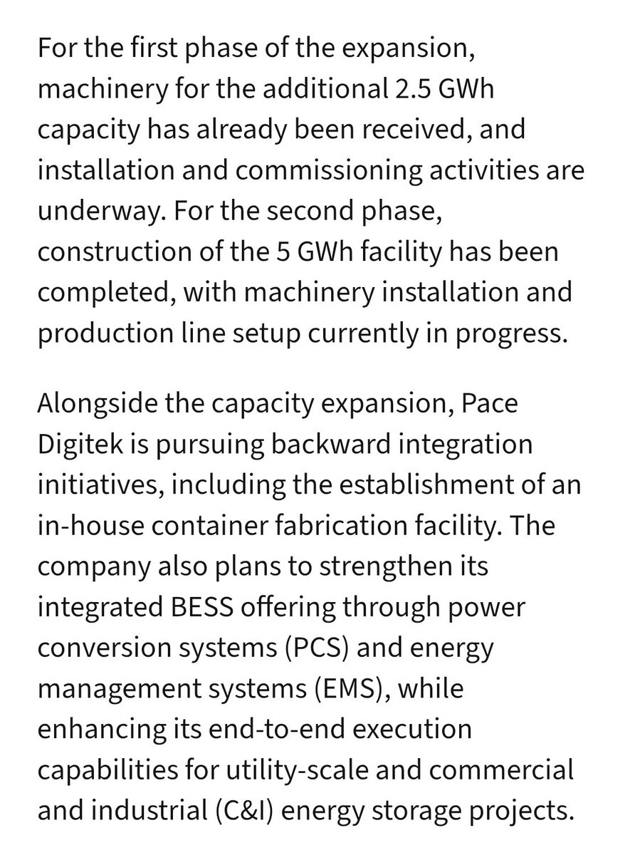 nid_rockz's tweet photo. Pace Digitek 
#PaceDigitk
#PaceDigitek

Lineage power, subsidiary of Pace Digitek ,signs 3 GWh battery cell supply agreement with Rongjie Energy to strengthen BESS platform 

Pace Digitek to reach 10 GWh BESS manufacturing capacity by December 
2.5 GWh by Q2FY27 
Additional 5 GWh by Q3FY27