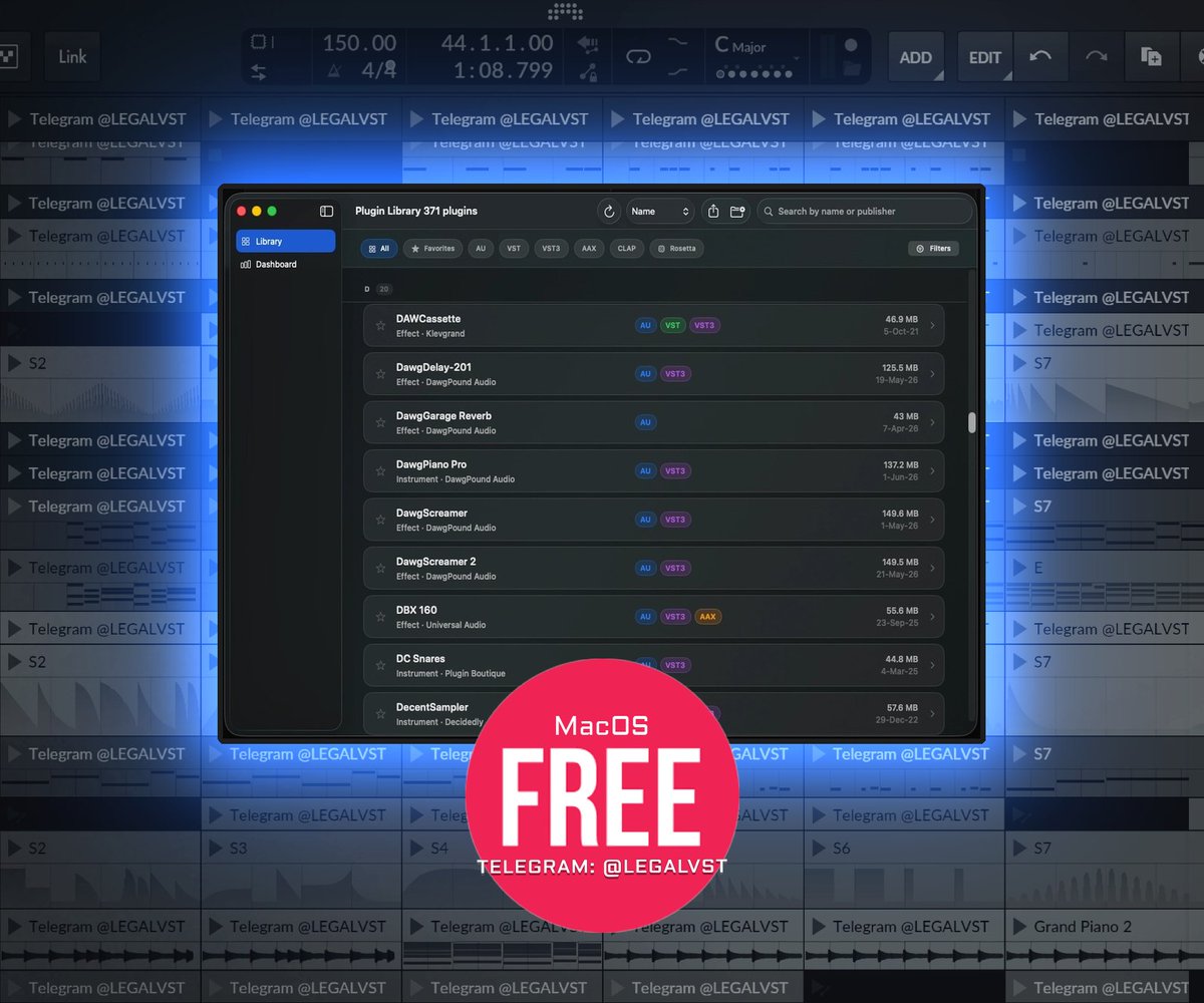 LEGAL_VST's tweet photo. Plugin Vault by DawgPound Audio π
Searchable index of AU/VST3 plugins on Mac. Scan, search, analyze storage
π» macOS (Standalone)
π FREE https://t.co/f1uyCnvZR6
More freeware π https://t.co/okUqkdbah2
#freeplugin #pluginmanagement #utilityplugin #macos #vst3 #audioplugins https://t.co/AqYtAY0RZM