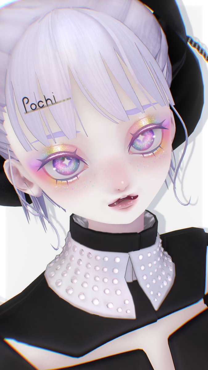 konataro_vrc's tweet photo. 🤍🖤Pochiⓒ2nd🖤🤍
デフォ衣装＆髪型❕ദ്ദി˶ᵒ ᵕ ˂)ˎˊ˗✩
ｺﾚは「だるぅ𝌀」の顔㌥( ꒪⌓꒪)☝️🌀

#PochibyKT https://t.co/HwWGsJwolY