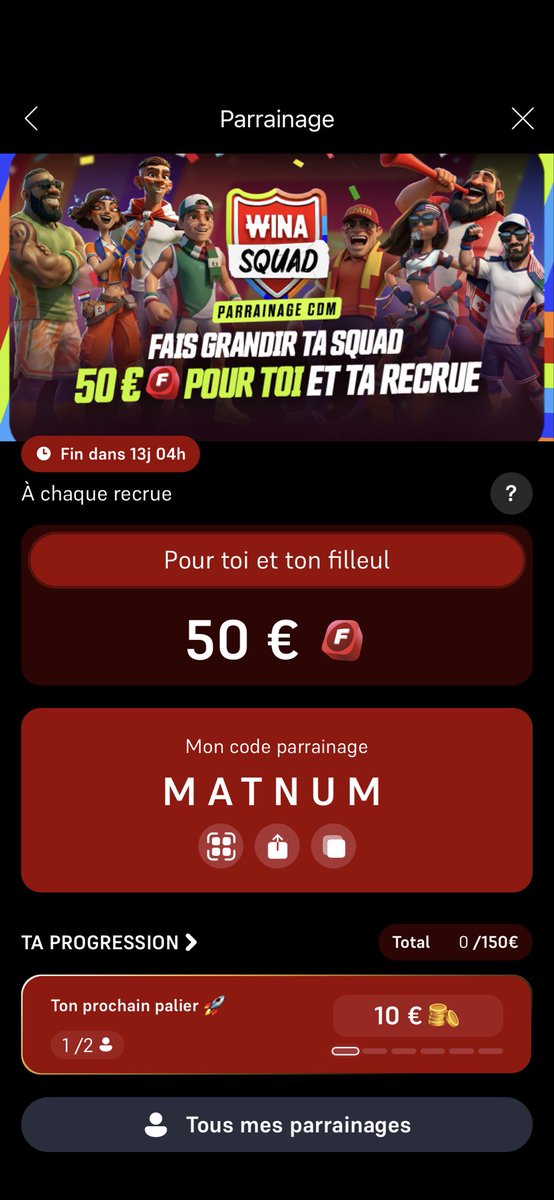 Matteo170118's tweet photo. Ta juste a mettre le code parrainage et Hope 50€ offert 🤑 https://t.co/NdwXfwdW82