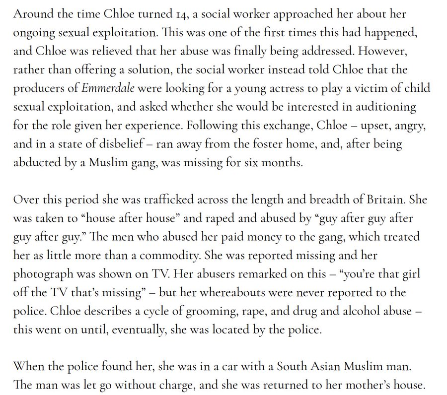 David90shaw's tweet photo. 🚨 A 14 year old girl told a social worker she was being sexually abused.

The social worker asked if she wanted to audition for Emmerdale because of her "experience."

She was then trafficked across Britain for six months. Raped by multiple men. When police finally found her abuser he was released without charges. She was sent home.

This is in the official inquiry report. This happened on British soil. To a British child.

And Keir Starmer spent five years as Director of Public Prosecutions and then blocked a national inquiry into it for years after that.

He did not fail these girls. He looked the other way while it happened and then spent a decade making sure nobody was held accountable for it.

RT if you are absolutely done with every single person who protected this system over these children. 🇬🇧🔥