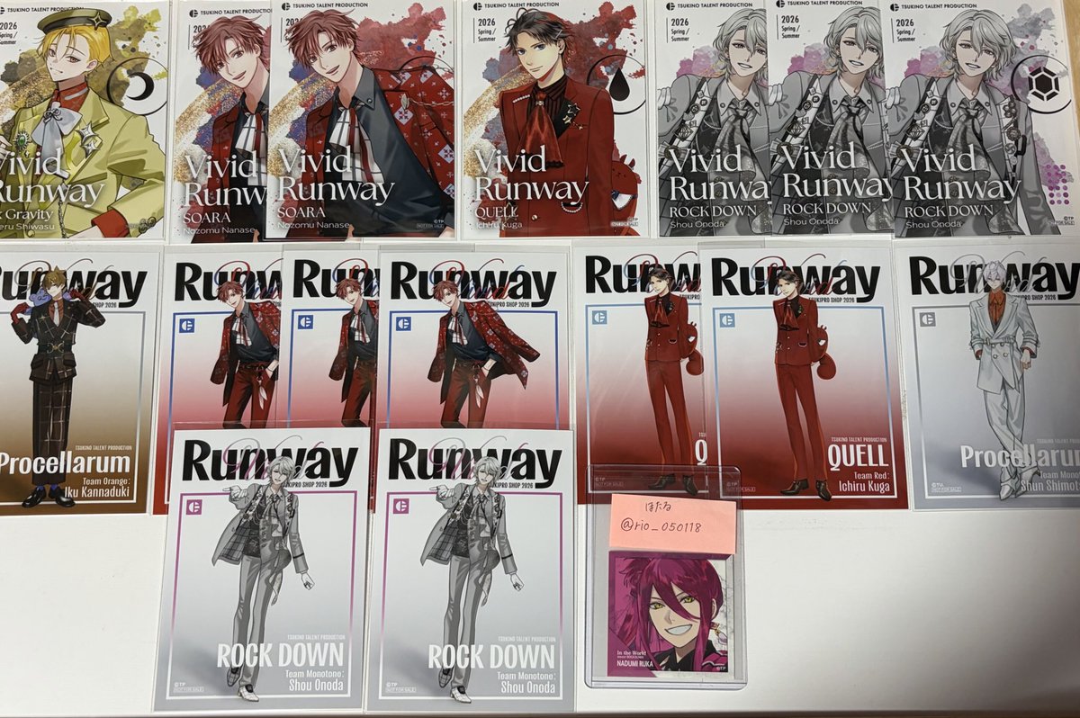 rio_050118's tweet photo. 【交換】ツキプロショップ ツキショ Vivid Runway ビビラン 特典 ブロマイド

譲: アップ→駆・望2・壱流・翔3
     引き→郁・望3・壱流2・隼・翔2

求: ルカ(アップ＞引き)

郵送での交換のみ
検索からもお気軽にお声掛けください https://t.co/0onzPhazcx