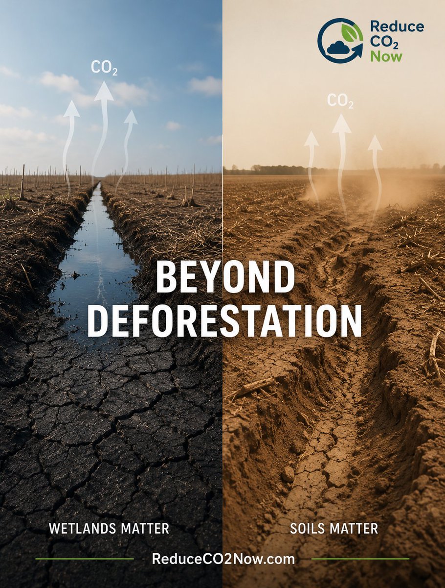 ReduceCO2Now_'s tweet photo. Beyond deforestation, drained wetlands and degraded soils release massive amounts of stored carbon. Protecting forests matters, but restoring wetlands and healthy soils is also essential for climate stability.
Visit https://t.co/v1r735ulxo
#ReduceCO2Now #ClimateChange #Wetlands https://t.co/yNmoKniYEG