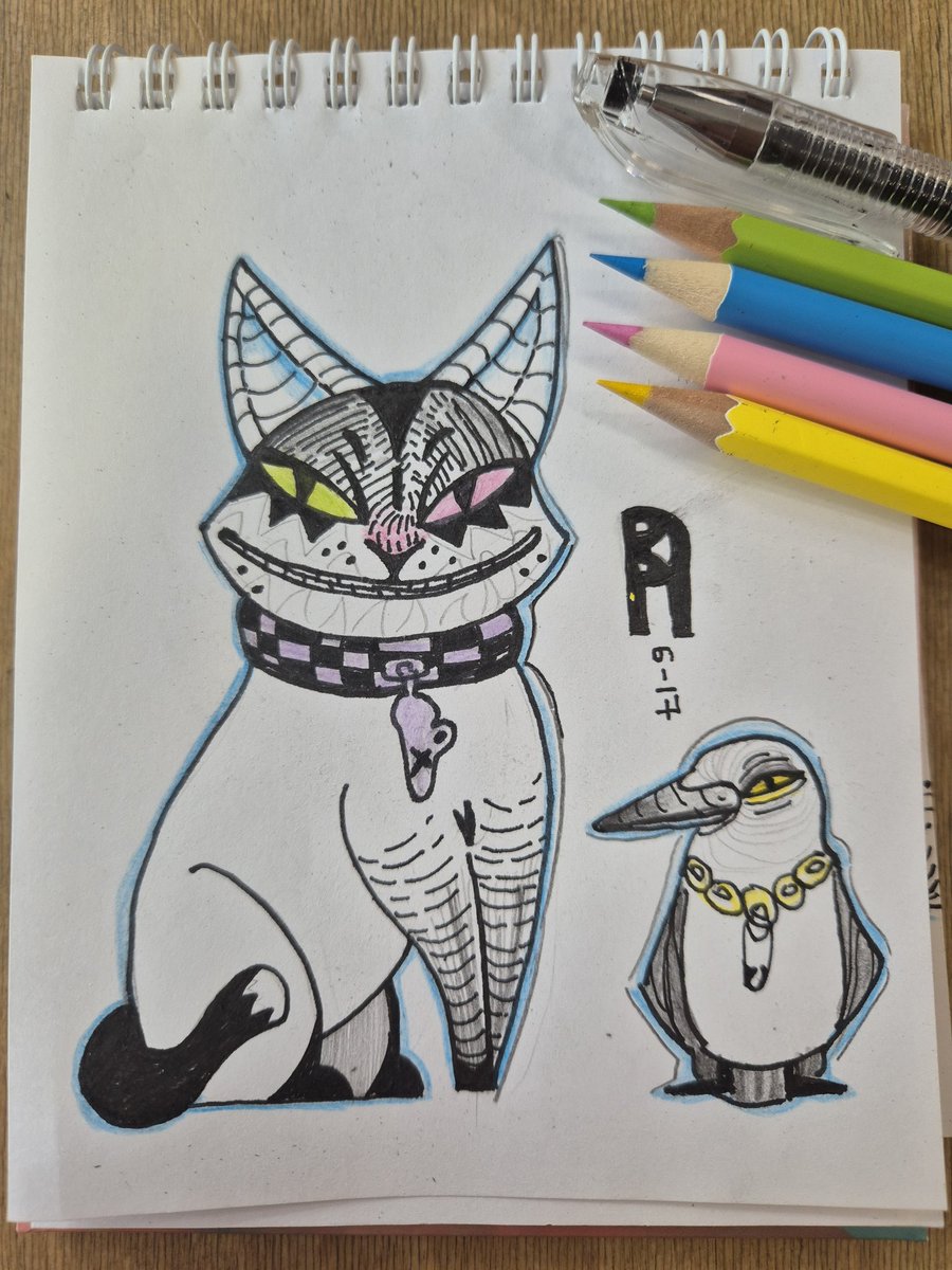 RDArik_'s tweet photo. Weird cat_crow 猫  乌鸦💛🩷🩵 https://t.co/MfcDHoagNd