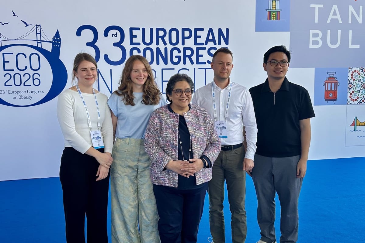 EasoPresident's tweet photo. Meet the 2026 EASO-@novonordiskfond award winners from #ECO2026 and learn about what these rising stars plan to focus on in their research.

🌟 Sadaf Farooqi
🌟 Nele Steenackers
🌟 Jens Lund
🌟 Sara Stinson
🌟 Edi Putra

Watch the videos here: https://t.co/1Yt6svNh0G https://t.co/Zog9WqGojM