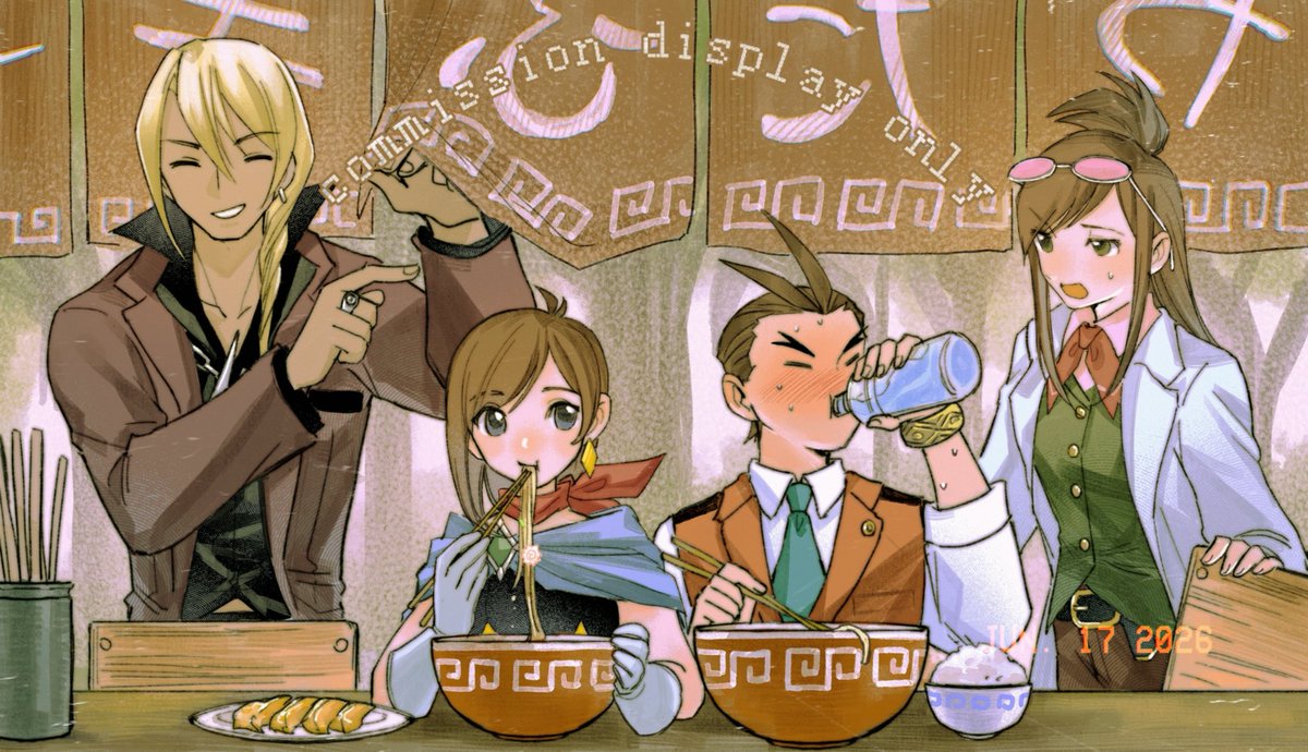 Blues_Lee___'s tweet photo. 4-2 ラーメン食べたい！

*コミッションです
イラストby Mouyi https://t.co/ZXRoNcUZNB