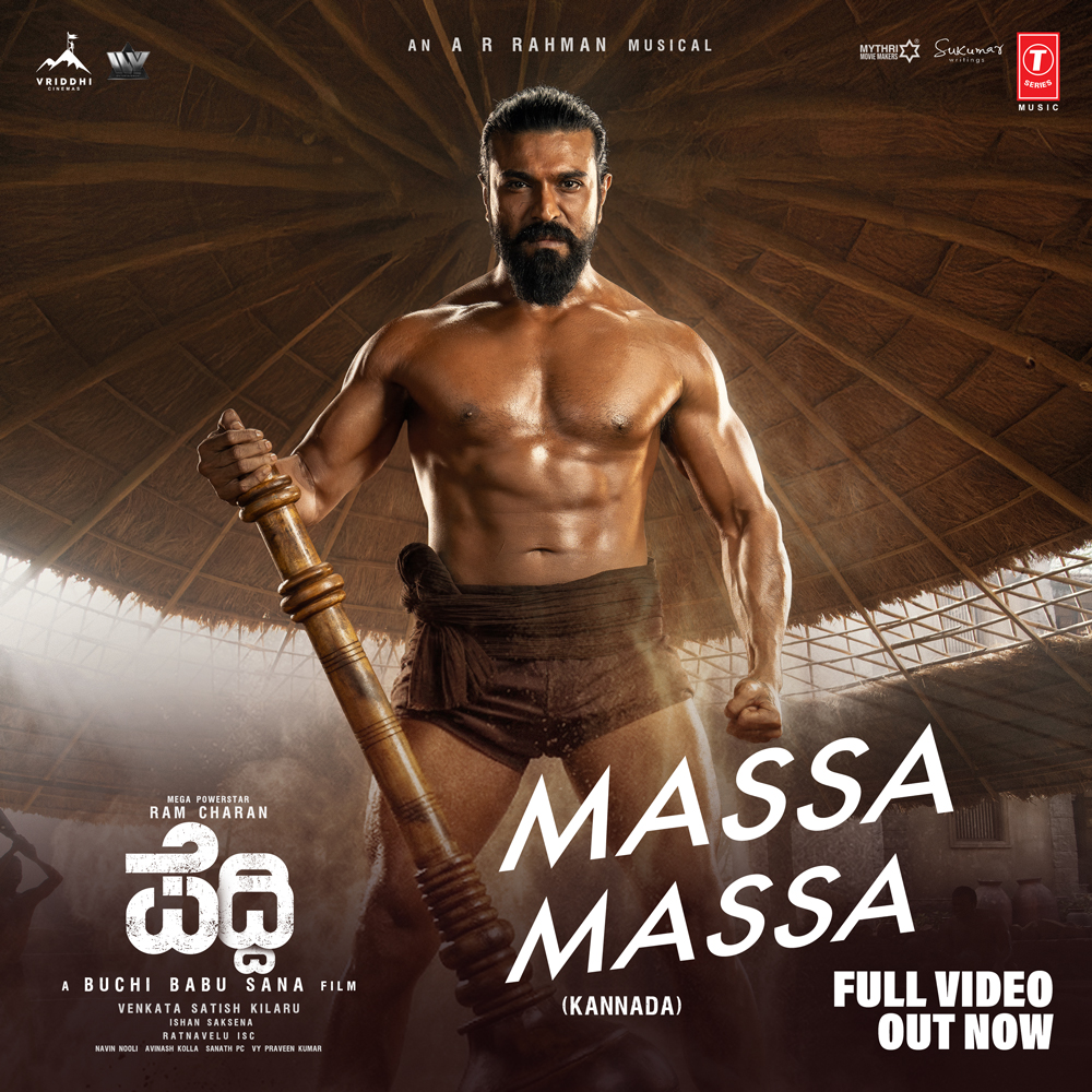 tseriessouth's tweet photo. The ROAR of PEDDI just got louder. 🔥

#MassaMassa full video out now.

Telugu: https://t.co/5GpbImGksi 
Tamil : https://t.co/S9ZXhK4qhE
Kannada: https://t.co/edpdrfyBEb
Malayalam: https://t.co/Bqi7vrcNei https://t.co/YYDRRTmU5n