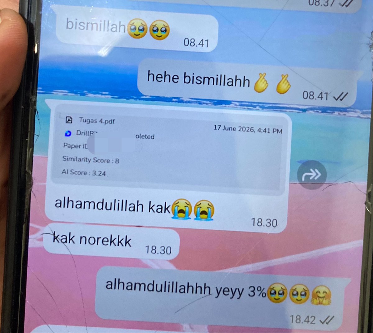 jokiaidrillbit's tweet photo. (TIAP HARI UP BANYAK TESTI REAL TIME❗️)
ALHAMDULILLAH ROMBONGAN PARAFRASE AI DRILLBIT 3 FILE MALAM INI🤗🫶🏻
Seneng banget cust malam ini pada baik" bangey🥹 love you all seneng bisa membantu kalian🤗 #zonauang #parafrase #drillbit #ut https://t.co/4Ju3DF7K6C