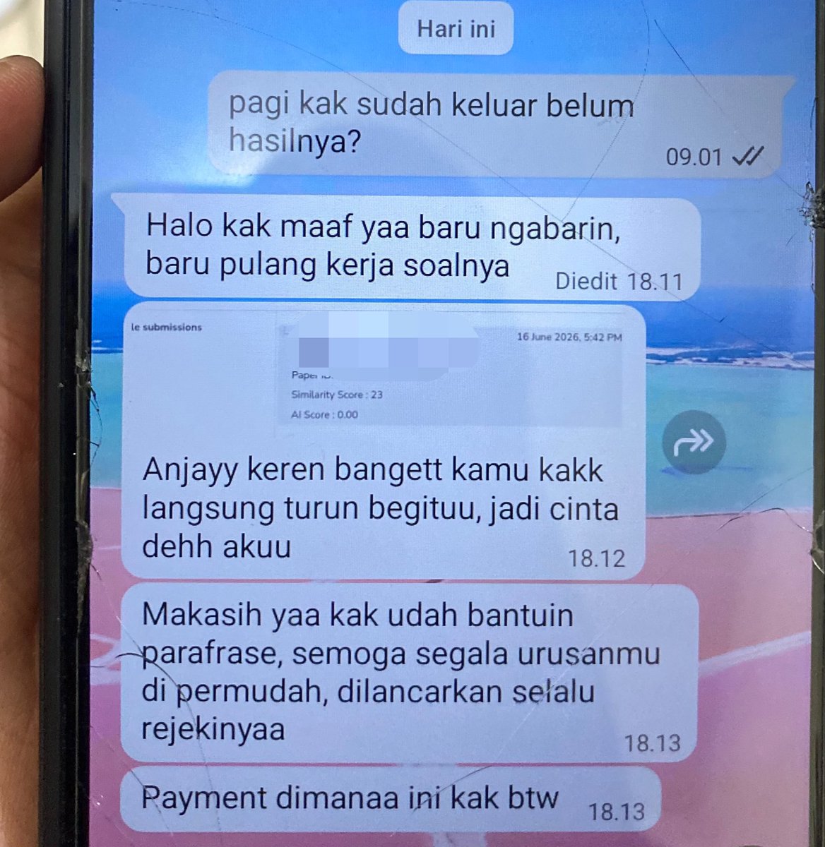 jokiaidrillbit's tweet photo. (TIAP HARI UP BANYAK TESTI REAL TIME❗️)
ALHAMDULILLAH ROMBONGAN PARAFRASE AI DRILLBIT 3 FILE MALAM INI🤗🫶🏻
Seneng banget cust malam ini pada baik" bangey🥹 love you all seneng bisa membantu kalian🤗 #zonauang #parafrase #drillbit #ut https://t.co/4Ju3DF7K6C