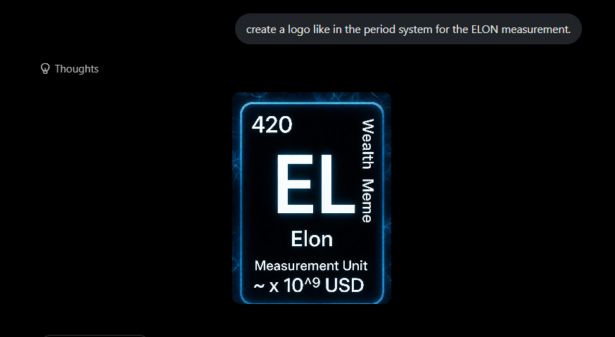 glumsol's tweet photo. THIS DESERVES TO RUN

"1 elon" and "elon can change your life" are FUCKING DOGSHIT

just run this from Grok itself, Elon will probably post it later today

https://t.co/upnzyXhOin
https://t.co/ZfXpdmXnQv https://t.co/pEwCJ9DyVT