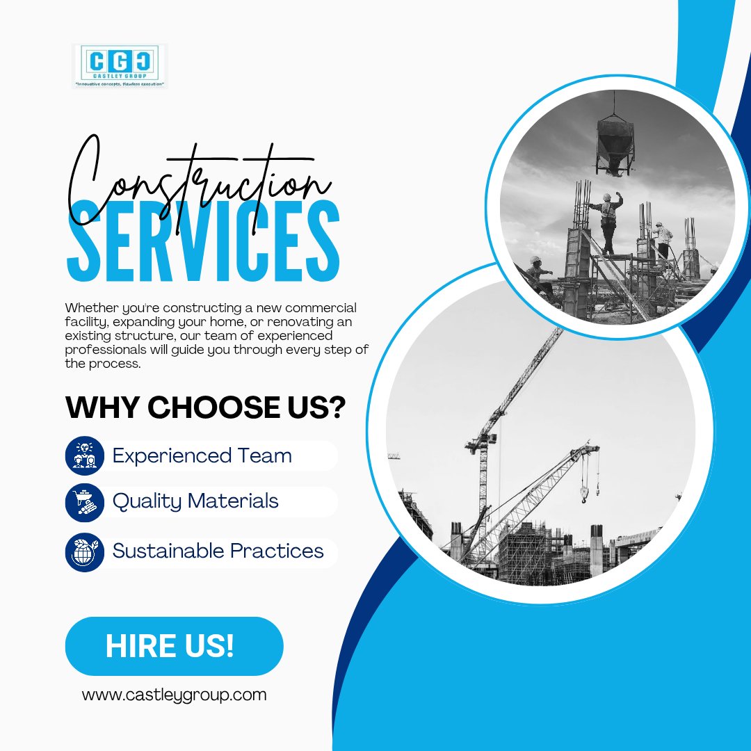 Castleygroup's tweet photo. Whether you're constructing a new commercial facility, expanding your home, or renovating an existing structure, our team of experienced professionals will guide you through every step of the process.

#Castley #Construction #building #professionalism https://t.co/3jNfiFlQzS