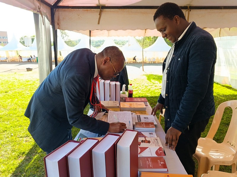 MyKenyaLaw's tweet photo. Day 2 at the AJS Conference, Embu: The pocket-sized Constitution of Kenya, 2010 remains our most popular giveaway, highlighting growing public interest in constitutional awareness. We were also honoured to host Justice (Prof.) Joel Ngugi. #AJSConference2026 https://t.co/cOcHaseI96