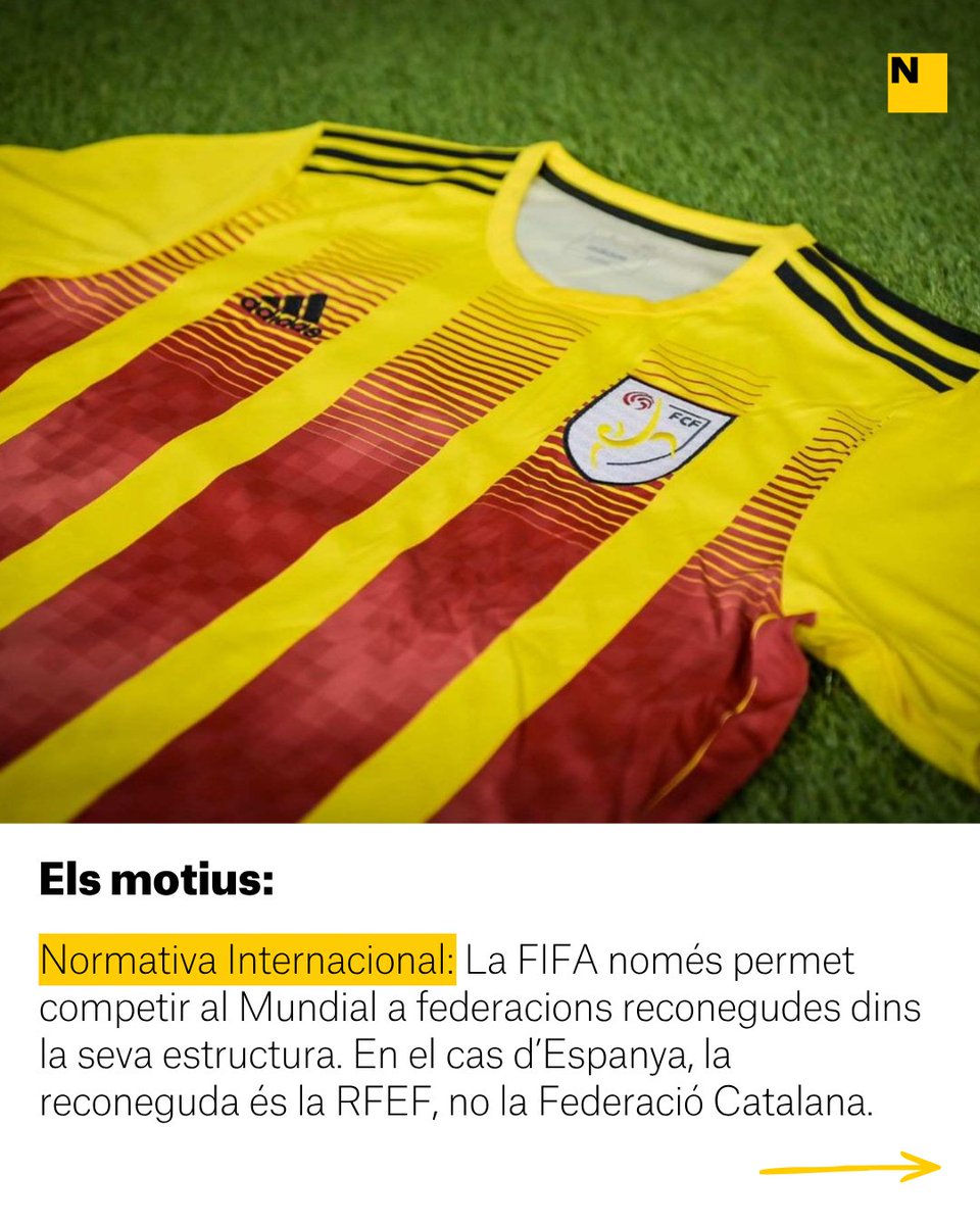 elnacionalcat's tweet photo. ⚽ Escòcia participa en el Mundial i Catalunya no, per què?

👉 Aquestes són les lleis i els motius que expliquen la raó per la qual Catalunya no pot optar per participar en el Mundial. Què n'opines?

🔗 Pots seguir els partits del Mundial des de la secció d'Esports d'https://t.co/32dZJPXdNq