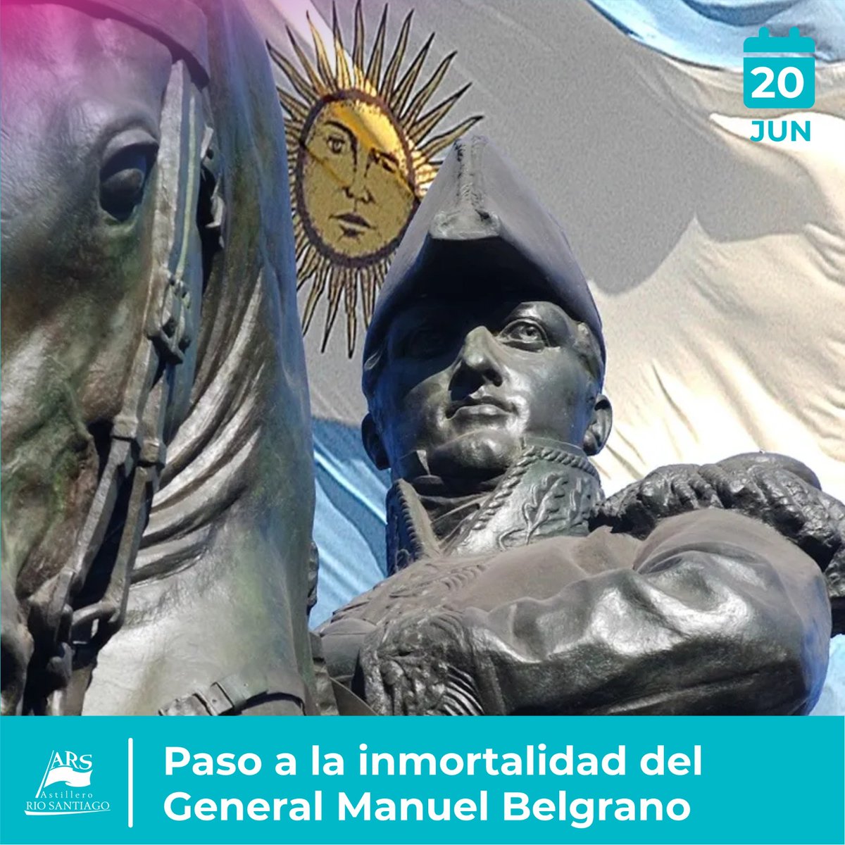 astilleroARS's tweet photo. En un nuevo aniversario del paso a la inmortalidad del General Manuel Belgrano, héroe de la independencia, creador de la bandera y además fundador de la Escuela de Náutica de Argentina, reivindicamos su visión estratégica, que sentó las bases para la defensa de nuestra soberanía. https://t.co/BHrTTP4g6e