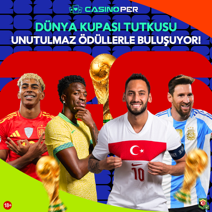 perguncel's tweet photo. ⚽️ DÜNYA KUPASI HEYECANI ŞİMDİ DAHA KAZANÇLI! 🏆

💎 Dev organizasyona özel hazırlanan çekiliş kampanyasında birbirinden değerli ödüller seni bekliyor.

🎁 Dünya Kupası coşkusunu ödüllerle taçlandır!

👉 Casinoper güncel giriş linki profilde! https://t.co/o9o4N95AFx