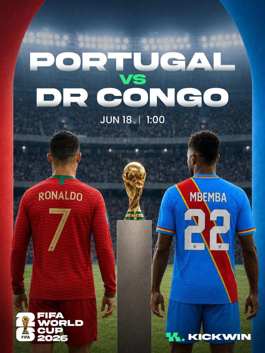 kickwincom's tweet photo. 🏆 The spotlight shines on 🏴󠁧󠁢󠁥󠁮󠁧󠁿 England and 🇵🇹 Portugal. 

Another massive day on football's biggest stage with KickWin. ⚽️🔥

#KickWin #Worldcup #CR7 #England #Goal https://t.co/io9u5fuj4K