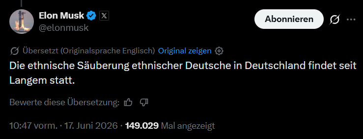 HeimatliebeDE's tweet photo. Jetzt gibt Elon Musk richtig Vollgas. https://t.co/4sR3jLGogH
