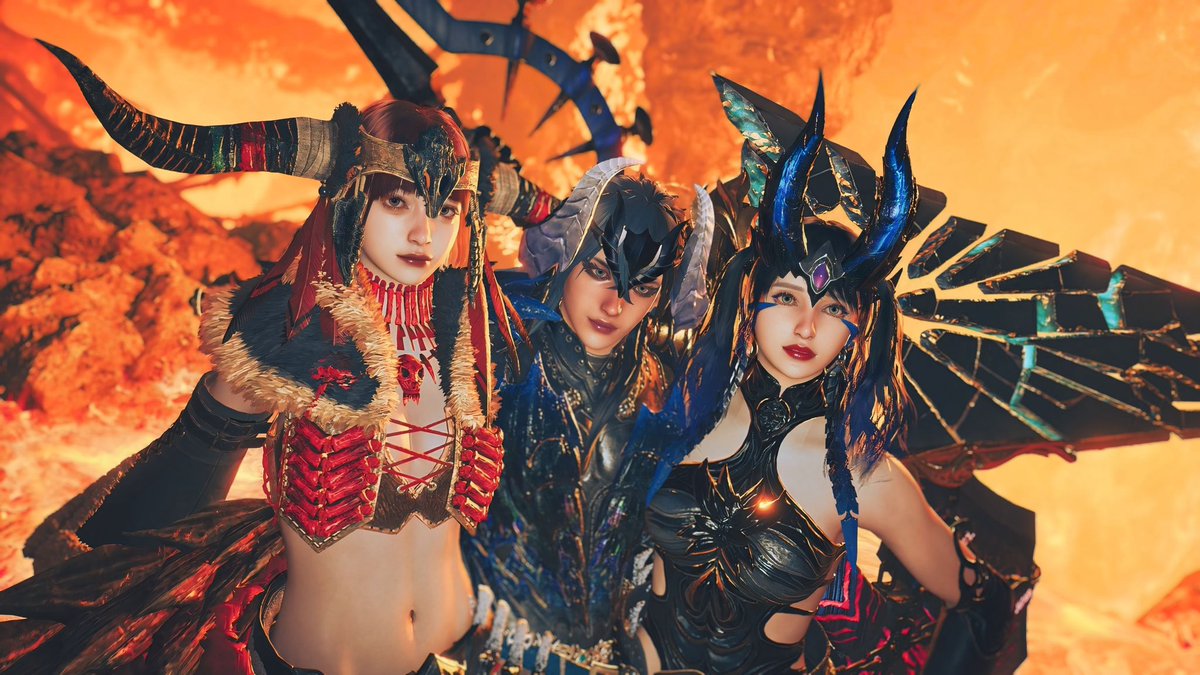 ___ppp_s2's tweet photo. 昨日はあぶのんとモンハンッ！
角コーデで撮影会📸🔥のんちゃんに裏切られるわ吹っ飛ばされるわで暑い暑い噴火痛い痛いてんやわんやでしたꉂꉂ😂中々撮らない所で撮れて楽しかった！位置調整一生むずいのよ…🤷🏻‍♀️2人のやり取り聞いてて楽しかったꉂ🤣𐤔また集まろうぜいっ！ https://t.co/La1njip0JS