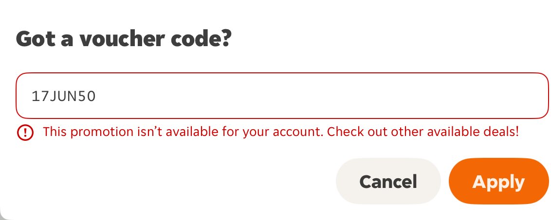 GekkoMarkets's tweet photo. Just Eat customer service is woefully inadequate. No email contact, no online chat and appalling responses via social media. This code is displayed in the app and also popped up as a notification. This has happened 5 times this week with differing codes @JustEatUK https://t.co/LmWF5F2s45