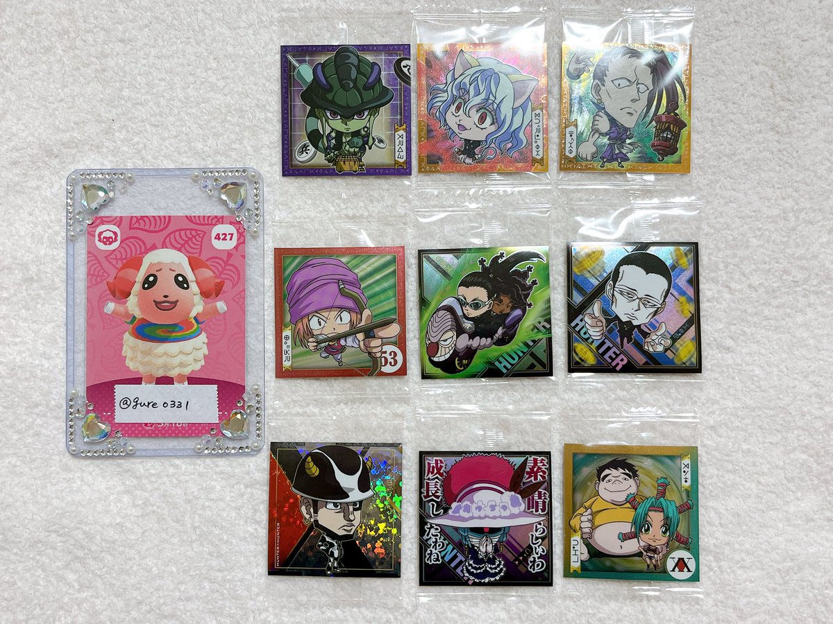 gure_0331's tweet photo. 【交換】HUNTER×HUNTER ウエハース 

【譲】1.2枚目

【求】3.4枚目(コンプ目当て)

⚠️固定ツイ拝読必須・郵送交換希望
👑マークは👑同士の交換のみ。
比率違いでの交換可能。条件良い方優先させて頂きます。
お気軽にお声掛けよろしくお願い致します。 https://t.co/Qfxrv8xt1c