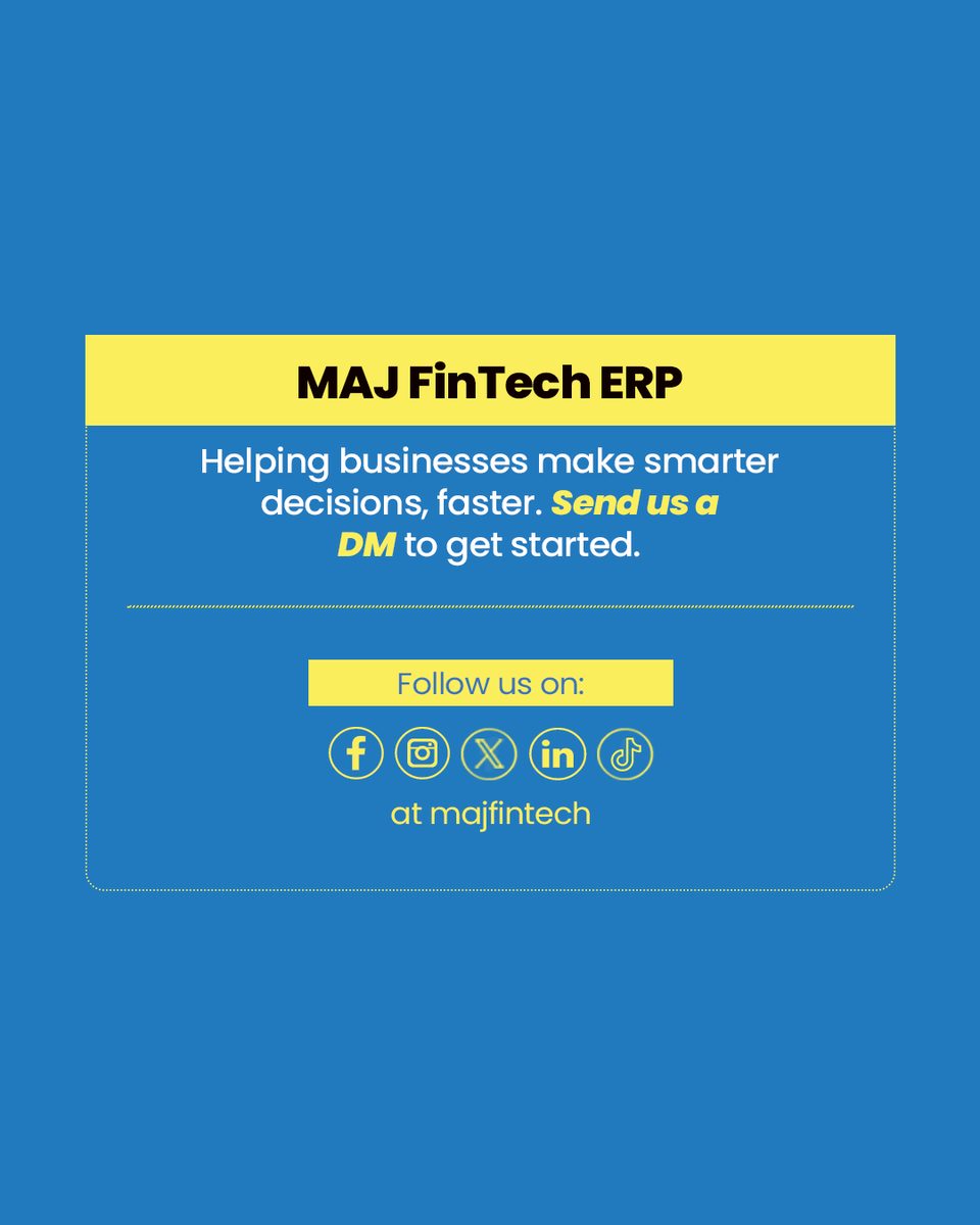 MajFintech's tweet photo. Reduce the operational delay in your business and boost its growth with MAJ Fintech today.

#MAJFintech #businessowners #businessservices #erpsolutions https://t.co/lxV4owRBBO