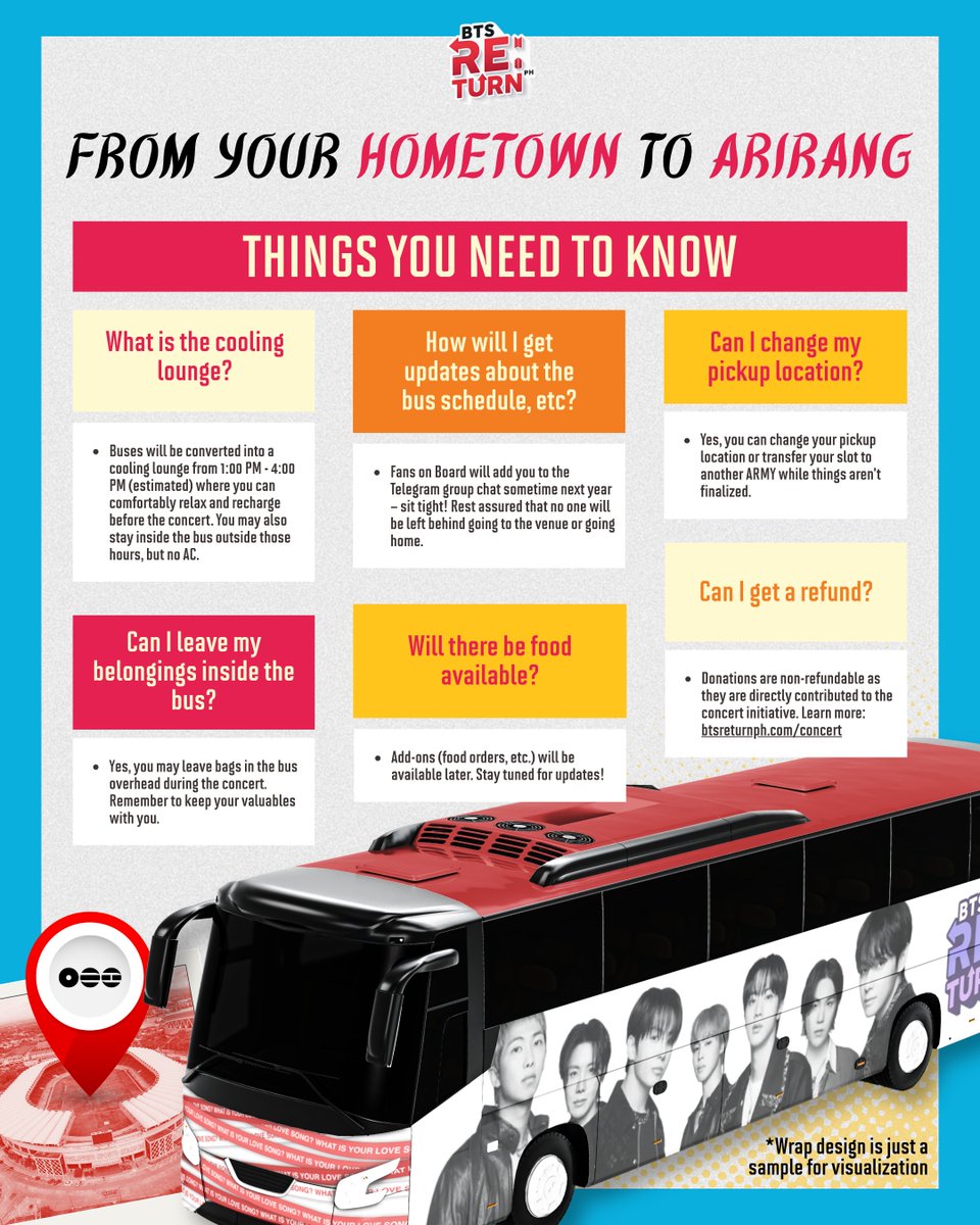 BTSonAMPH's tweet photo. 🚌💜 Everything You Need to Know About Our RIDE TO BULACAN!

We've compiled the FAQs to help you prepare for your trip! Make sure to read the guide and stay tuned for additional updates as we get closer to concert day. 🚍✨

REGISTER HERE: https://t.co/29ZjIm3D7B

#BTSRE_TURNPH https://t.co/AGlxfSKNRA