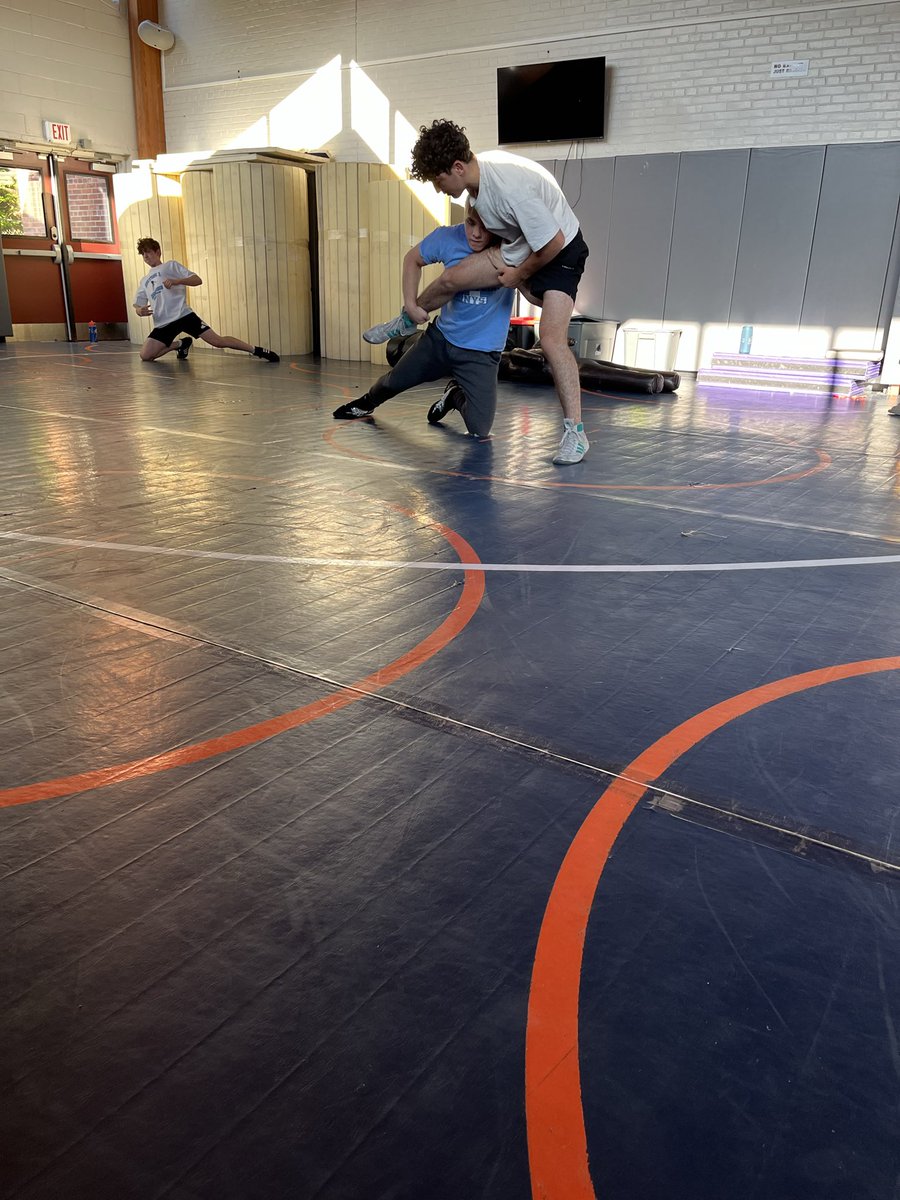 HG_Wrestling's tweet photo. Chris Nocca and Nick Debellis drilling at 6:30 am. This is Nocca’s last practice with us before he heads to Brown on Sunday. We are very proud of Chris, not only for his wrestling and academic accomplishments, but for the person and leader he is. Greeley Legend. @GreeleySports https://t.co/7l9qhI3PDw